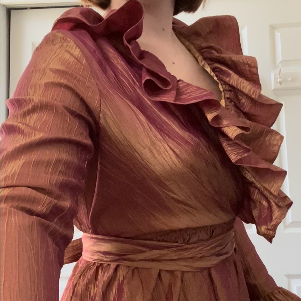 Red & Gold Long sleeve Holiday Dress